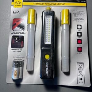 Defiant Emergency Auto Light Kits with Seatbelt Cutter & Window Breaker